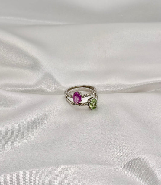 AUR Pink Sapphire Ring - Signature Sparkle Band