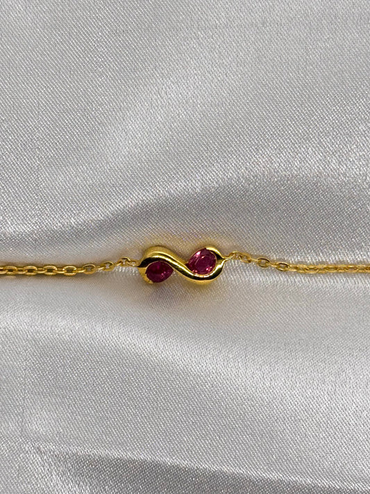 AUR Infinity Bracelet - Ruby Duo