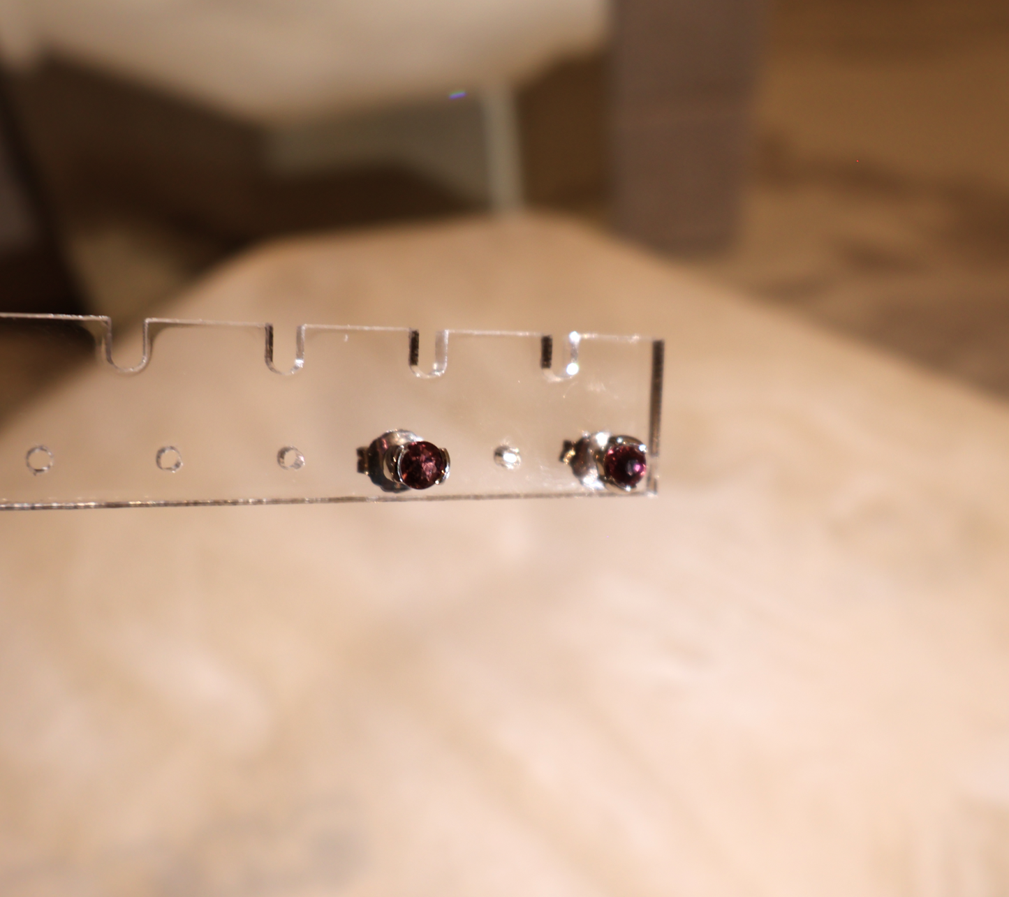 ORA Solitaire Stud Earrings with Precious Gemstones