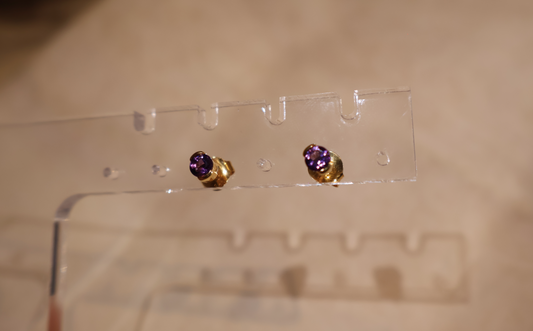 ORA Solitaire Stud Earrings with Semi Precious Gemstones
