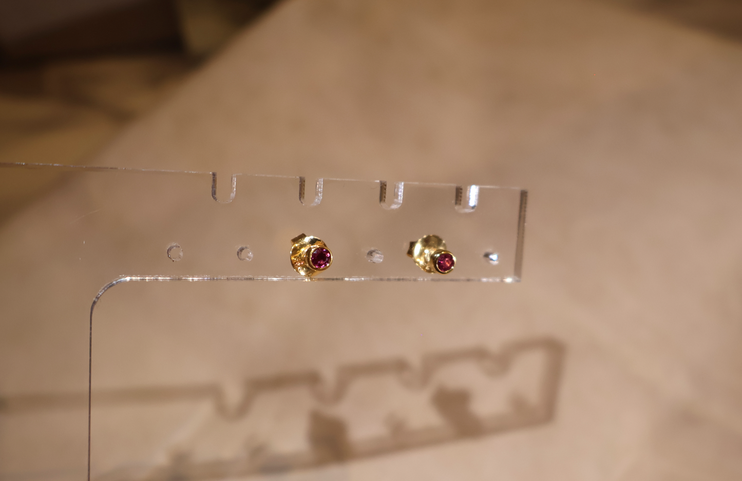 ORA Solitaire Stud Earrings with Precious Gemstones