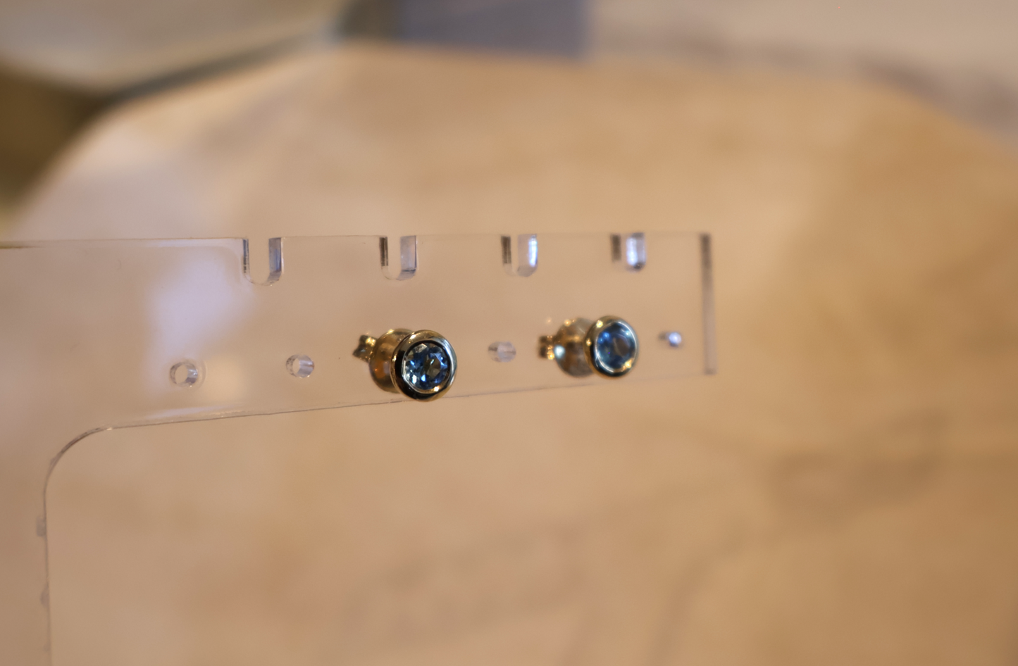 ORA Solitaire Stud Earrings with Semi Precious Gemstones