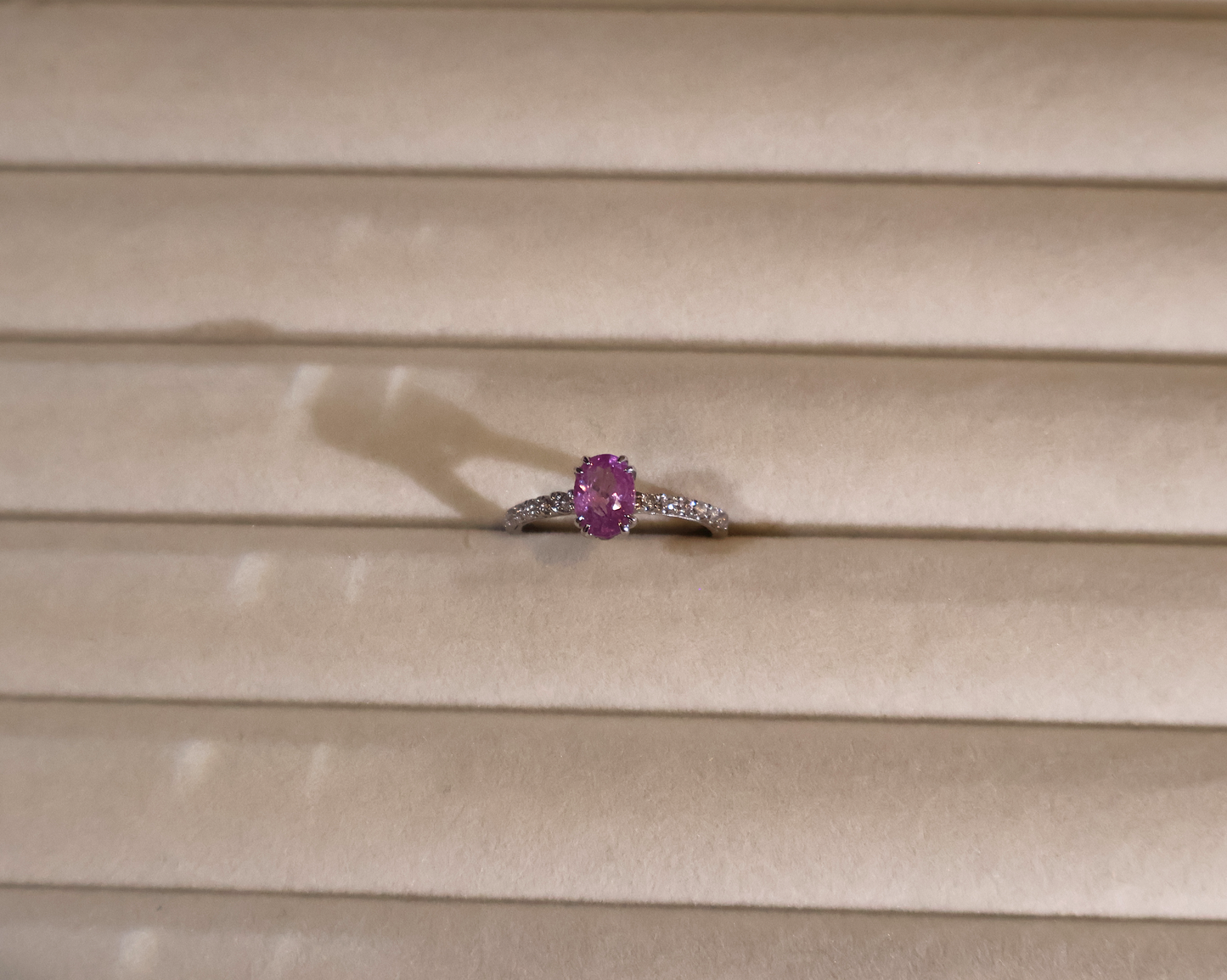 ERA Pink Sapphire Ring - Signature Sparkle Band