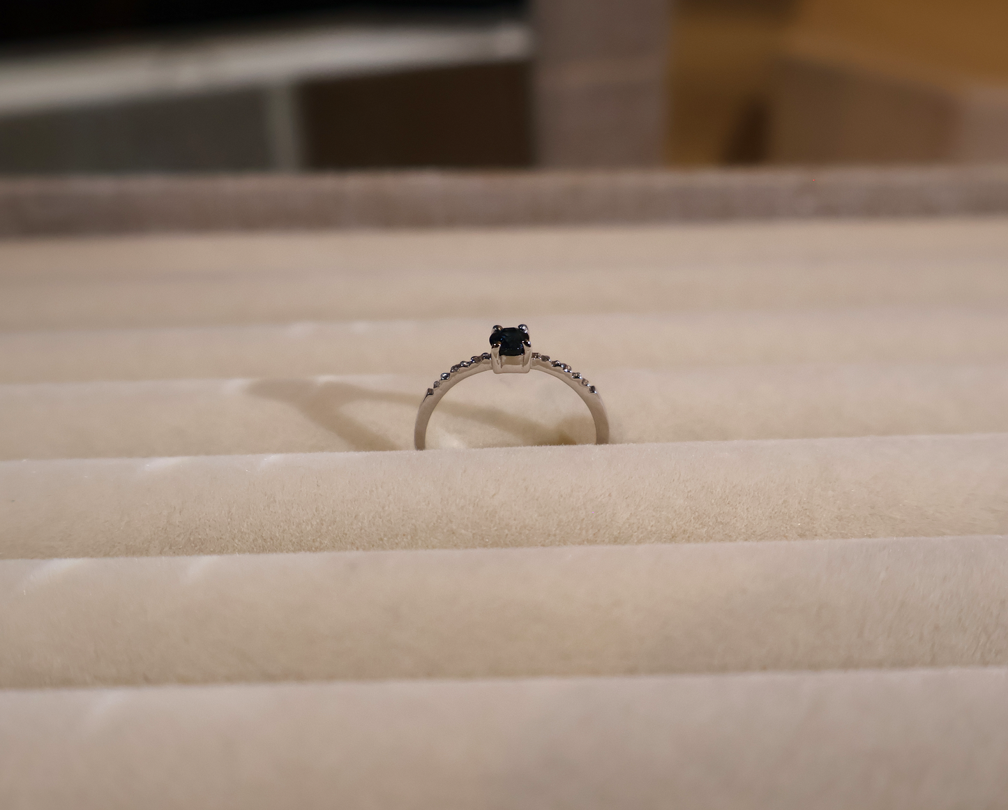 ERA Blue Sapphire Ring - Signature Sparkle Band