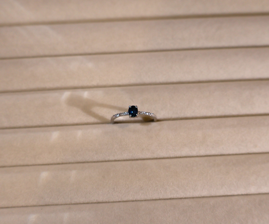 ERA Blue Sapphire Ring - Signature Sparkle Band