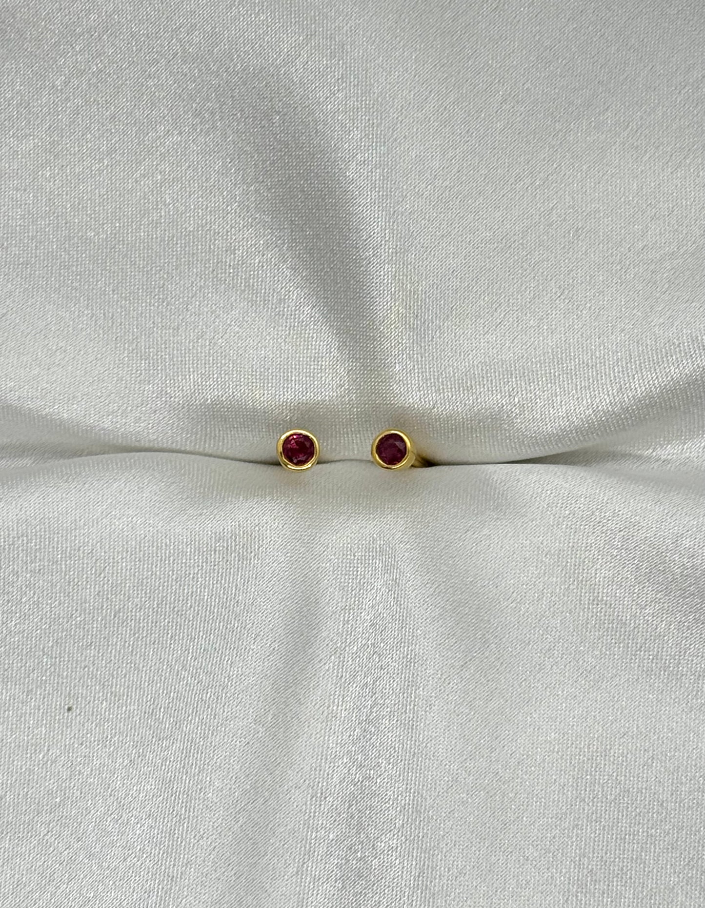 AUR Solitaire Stud Earrings with Precious Gemstones