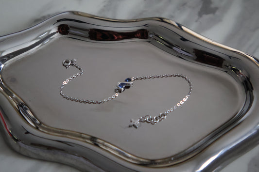 AUR Infinity Bracelet - Pear-Cut Blue Sapphire Duo