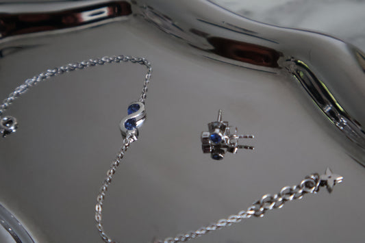 BRI Infinity Bracelet - Pear-Cut Blue Sapphire Duo