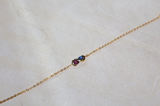 BRI Infinity Bracelet – Sapphire & Ruby Duo