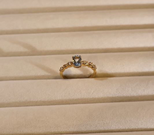 ERA Aquamarine Ring - Signature Sparkle Band