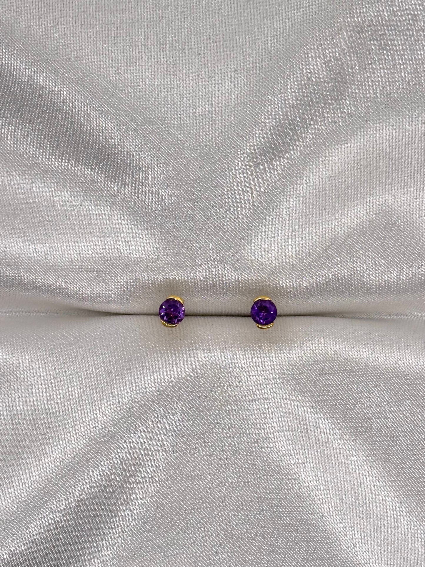 AUR Solitaire Stud Earrings with Semi Precious Gemstones