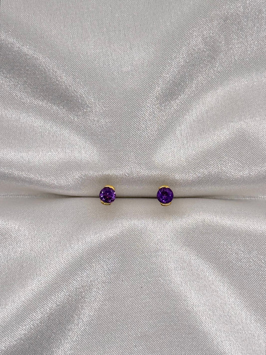 AUR Solitaire Stud Earrings with Semi Precious Gemstones