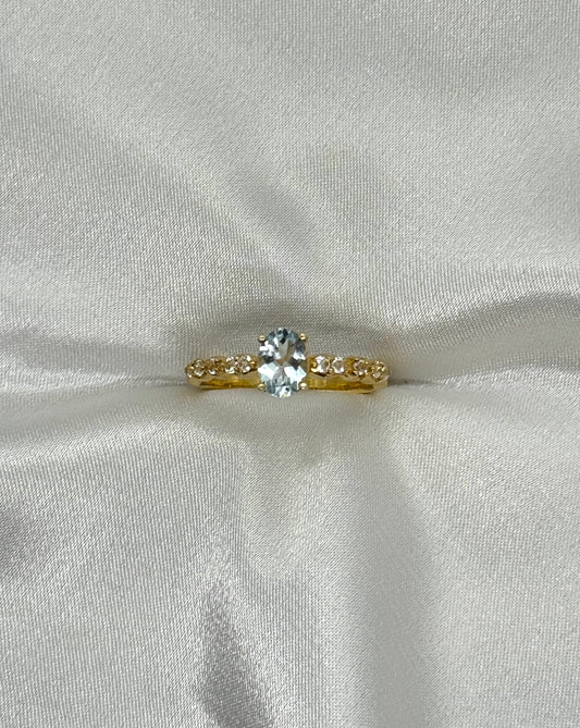 AUR Aquamarine Ring - Signature Sparkle Band