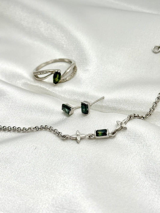 AUR Sapphire Solitaire Bracelet – Green