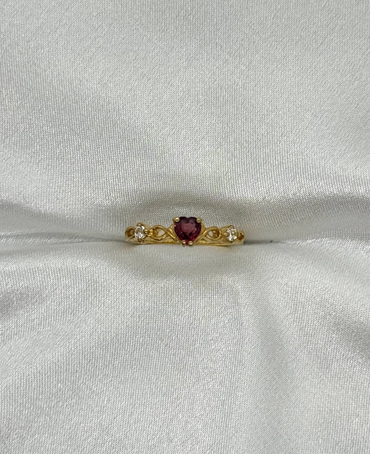 AUR Pink Heart Ruby - Solitaire Ring