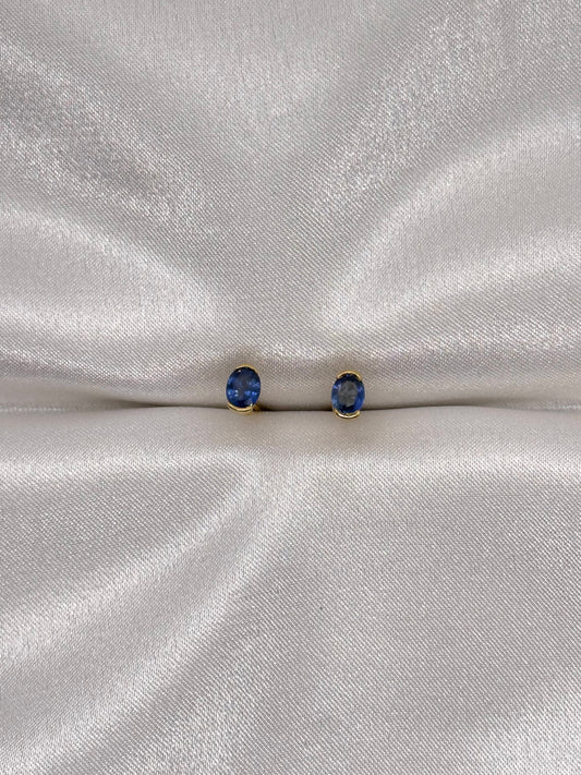 AUR Solitaire Stud Earrings with Precious Gemstones