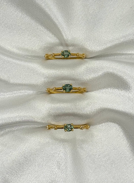 AUR Teal Sapphire - Solitaire Ring