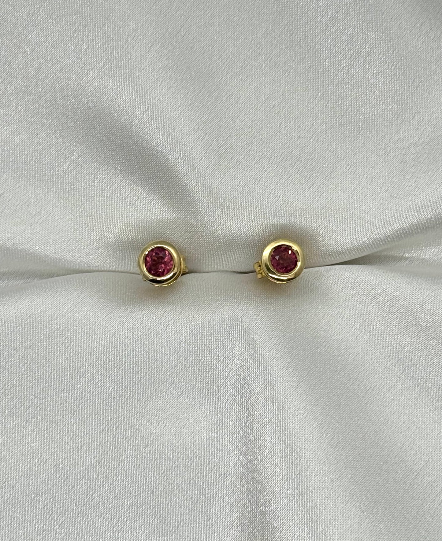 AUR Solitaire Stud Earrings with Semi Precious Gemstones