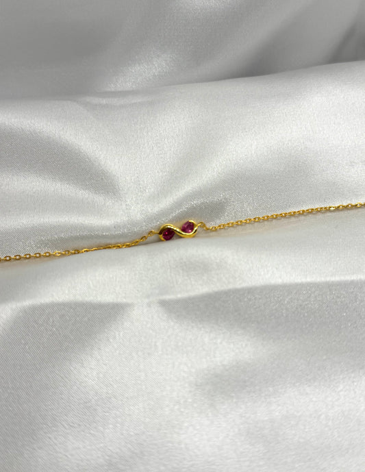 AUR Infinity Bracelet - Ruby Duo