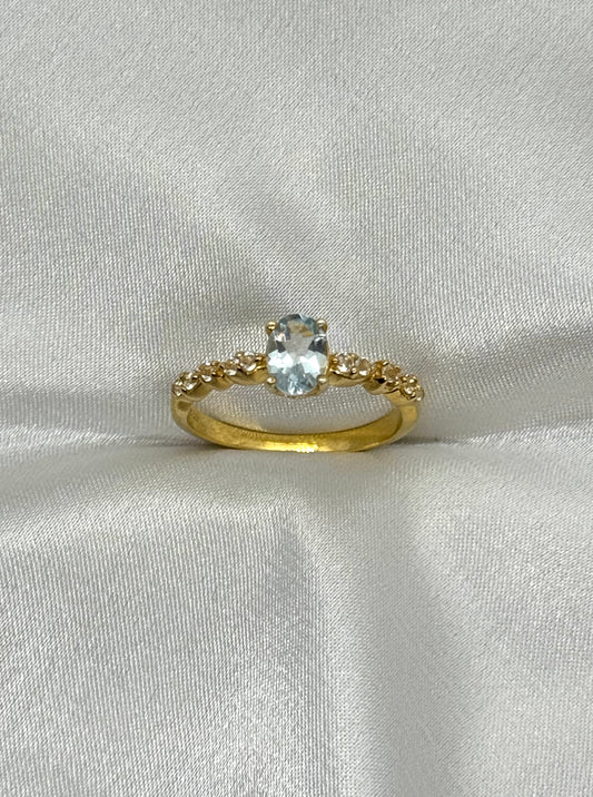 AUR Aquamarine Ring - Signature Sparkle Band