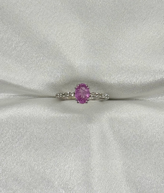 AUR Pink Sapphire Ring - Signature Sparkle Band