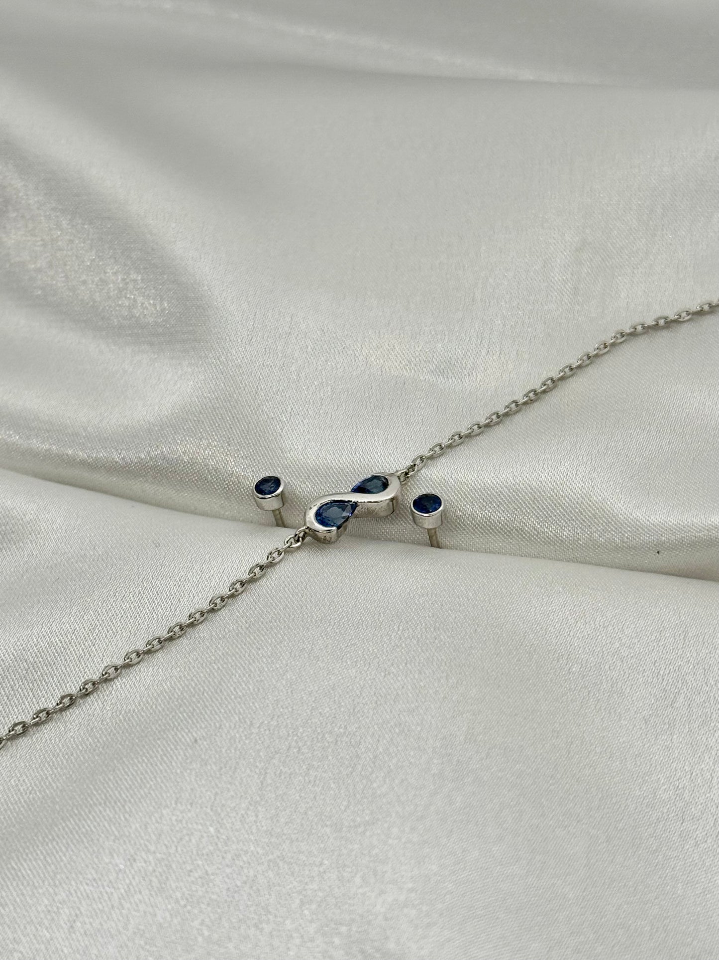 AUR Infinity Bracelet - Pear-Cut Blue Sapphire Duo