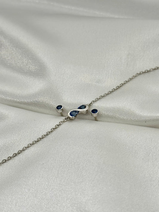 AUR Infinity Bracelet - Pear-Cut Blue Sapphire Duo
